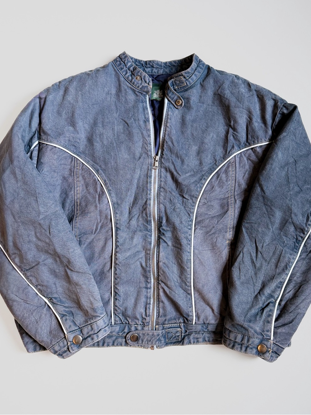 wild fable Blue Bomber Jacket with White Piping